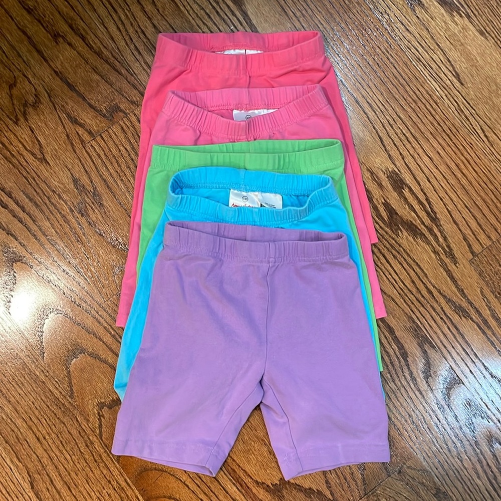 Lot five (5) Hanna Andersson bright basics bike shorts size 110
